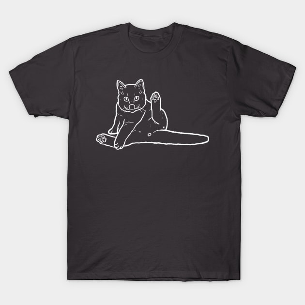 Cat Butt White T-Shirt by Sketchy